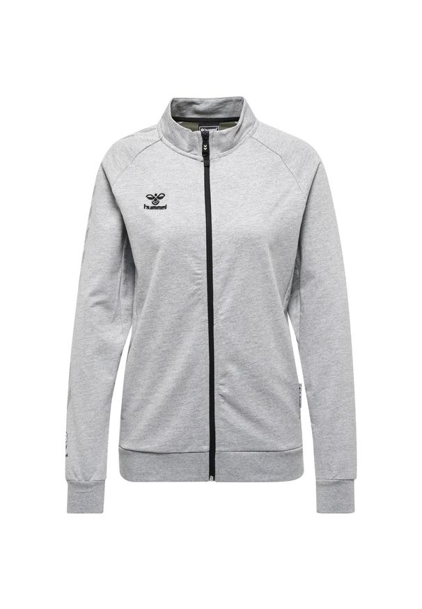 Damska bawełniana bluza dresowa zapinana na zamek Hummel Move Grid. Kolor: szary. Materiał: bawełna, dresówka. Sport: piłka nożna