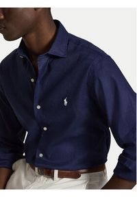 Polo Ralph Lauren Koszula 710B15596003 Granatowy Custom Fit. Typ kołnierza: polo. Kolor: niebieski. Materiał: len #4