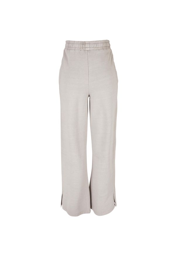 Spodnie z rozcięciem dla kobiet Urban Classics Heavy Terry Garment Dye GT. Kolor: szary. Długość: długie