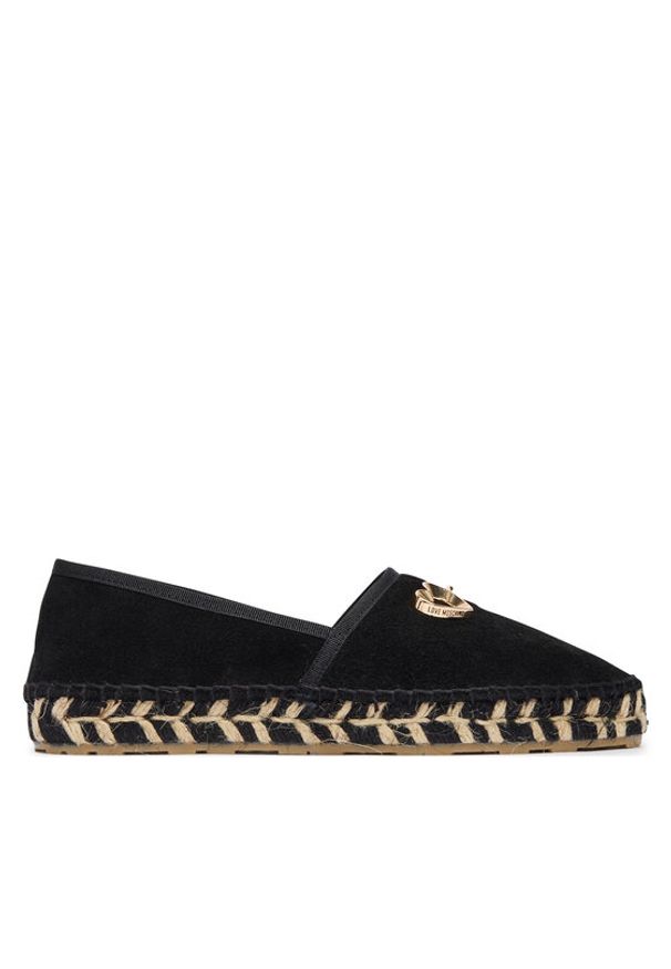 Love Moschino - LOVE MOSCHINO Espadryle JA10552G0OIG5000 Czarny. Kolor: czarny. Materiał: skóra, zamsz