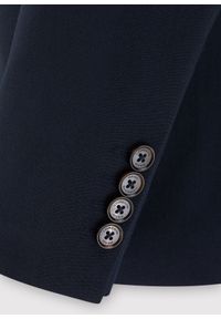 Pako Lorente - PAKO LORENTE – Gładka granatowa marynarka garniturowa. Kolor: niebieski. Materiał: wełna, poliester, elastan. Wzór: gładki. Styl: klasyczny #2