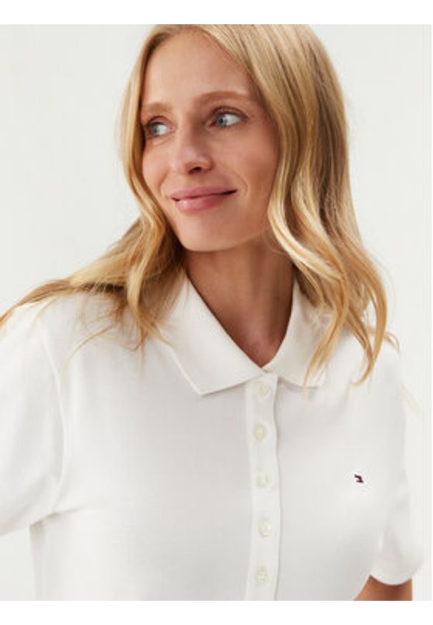 TOMMY HILFIGER - Tommy Hilfiger Polo 1985 WW0WW37820 Écru Regular Fit. Typ kołnierza: polo. Materiał: bawełna