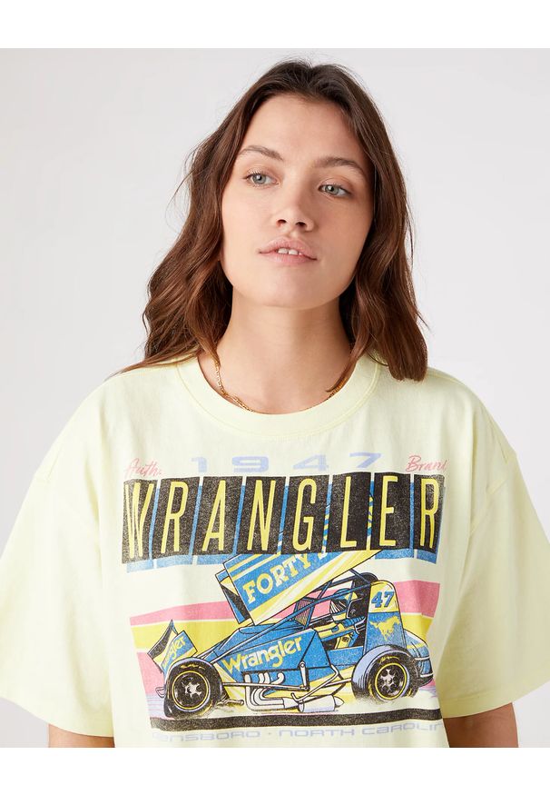 Wrangler - DAMSKI T-SHIRT WRANGLER BOXY TEE WAX YELLOW W7S2-GF-X9B 112132116