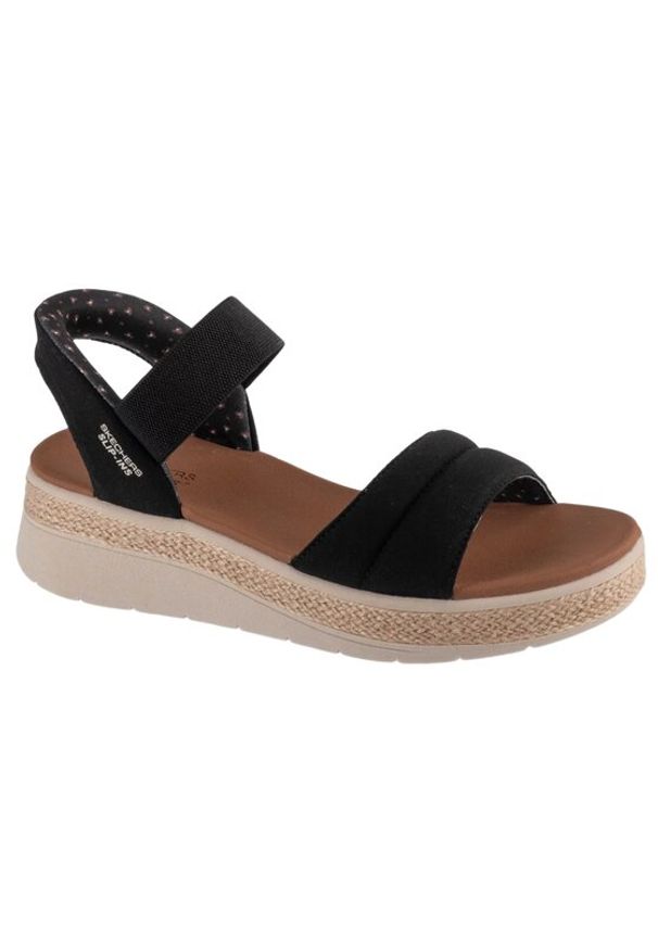 skechers - Skechers Sandały BOBS Sun Ray 114413/BLK Czarny. Kolor: czarny. Materiał: materiał