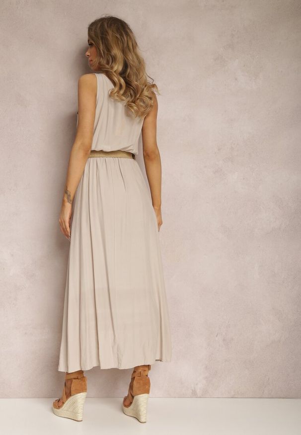 Renee - Jasnobeżowa Sukienka Loraeshell. Kolor: beżowy. Długość rękawa: na ramiączkach. Długość: maxi