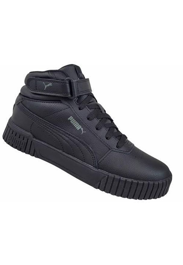 Buty do chodzenia damskie Puma Carina 2.0 Mid. Kolor: czarny. Materiał: skóra. Szerokość cholewki: normalna. Sport: turystyka piesza