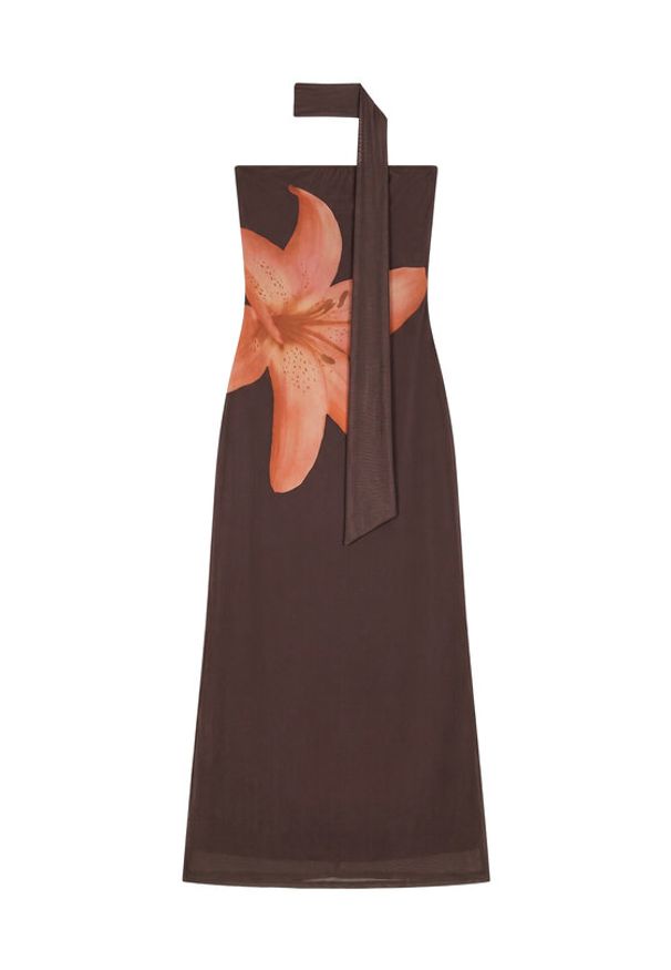 Vero Moda Sukienka letnia Rosetta 10356030 Brązowy ciemny Regular Fit. Kolor: brązowy. Materiał: syntetyk. Sezon: lato