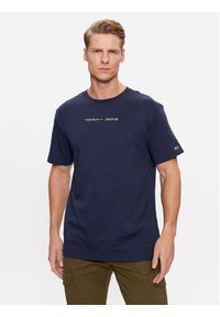 Tommy Jeans T-Shirt Classic Gold Linear DM0DM17728 Granatowy Classic Fit. Kolor: niebieski. Materiał: bawełna
