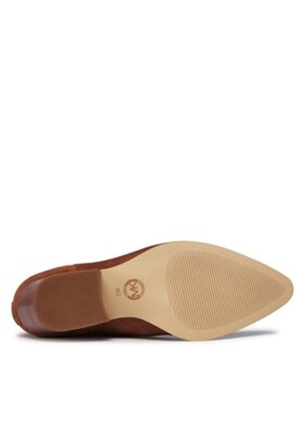 MICHAEL Michael Kors Sztyblety Kinlee Bootie 40F3KNME5S Brązowy. Kolor: brązowy. Materiał: zamsz, skóra