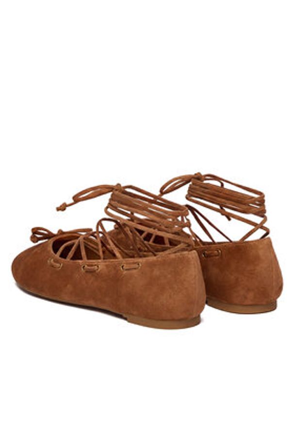 MICHAEL Michael Kors Baleriny Shae Flex 40S6SHFP1S Brązowy. Kolor: brązowy. Materiał: skóra, zamsz