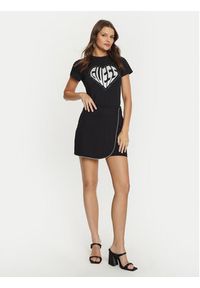Guess T-Shirt V5RI08 J1314 Czarny Slim Fit. Kolor: czarny. Materiał: bawełna