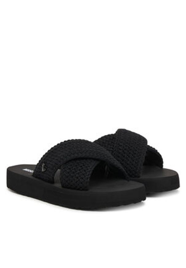 Love Moschino - LOVE MOSCHINO Klapki JA28324G0OJQC000 Czarny. Kolor: czarny. Materiał: materiał