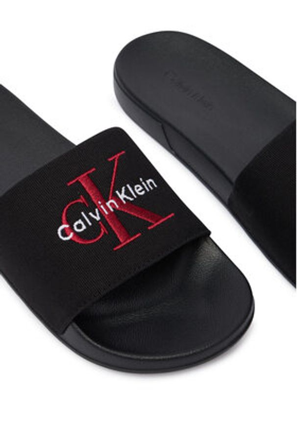 Calvin Klein Klapki Ess Slide Cv YM0YM01393 Czarny. Kolor: czarny. Materiał: materiał