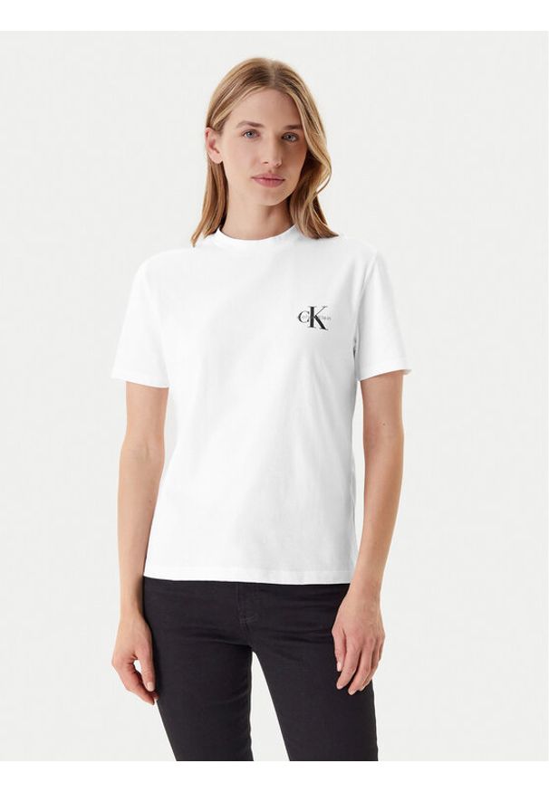 Calvin Klein Jeans Komplet 2 t-shirtów LV047C905G Biały Regular Fit. Kolor: biały. Materiał: bawełna