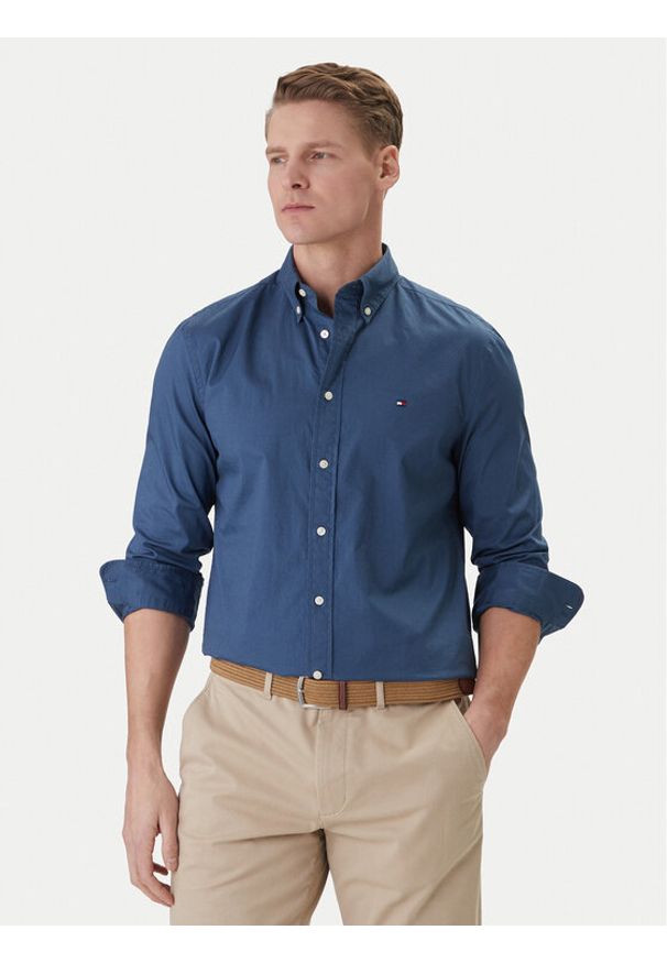 TOMMY HILFIGER - Tommy Hilfiger Koszula MW0MW37550 Niebieski Regular Fit. Kolor: niebieski. Materiał: bawełna