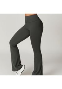 Intica - Spodnie treningowe z elastycznego materiału z wysokim stanem Oksun. Stan: podwyższony. Kolor: szary. Materiał: materiał. Sport: fitness