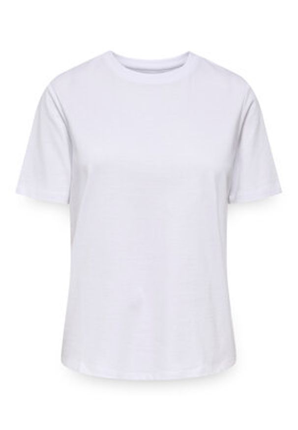 only - ONLY T-Shirt Freja 15367970 Biały Regular Fit. Kolor: biały. Materiał: bawełna
