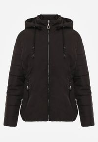 Renee - Czarna Pikowana Kurtka Przejściowa z Kapturem Cinetta. Typ kołnierza: kaptur. Kolor: czarny. Materiał: jeans, poliester. Styl: elegancki #6