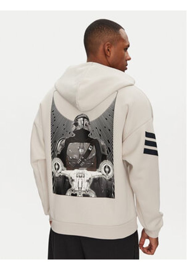 Adidas - adidas Bluza Star Wars The Mandalorian™ JI5719 Beżowy Regular Fit. Kolor: beżowy. Materiał: bawełna. Wzór: motyw z bajki