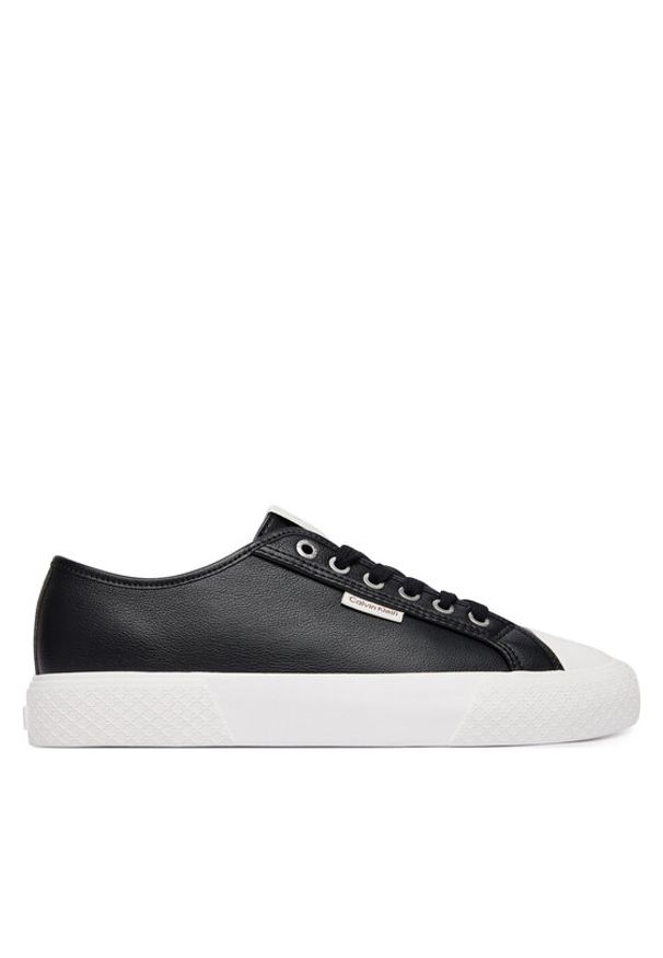 Calvin Klein Trampki Vulc Lace Up Low Lth HW0HW03077 Czarny. Kolor: czarny. Materiał: skóra