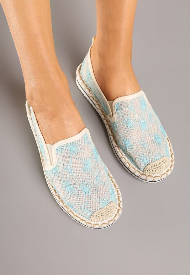 Born2be - Niebieskie Espadryle Ozdobione Plecionką Erelitia. Okazja: na co dzień, na imprezę, na spacer. Kolor: niebieski. Materiał: jeans. Szerokość cholewki: normalna. Wzór: aplikacja. Sezon: lato. Styl: casual