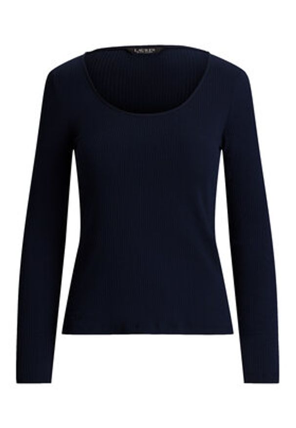 Lauren Ralph Lauren - LAUREN RALPH LAUREN Bluzka 200980145002 Granatowy Slim Fit. Kolor: niebieski. Materiał: bawełna