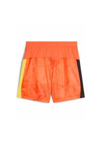 Puma - Młodzieżowe szorty KIDSUPER × MANCHESTER CITY PUMA Neon Sun Black Orange. Kolor: czarny, pomarańczowy, wielokolorowy, żółty. Sezon: lato