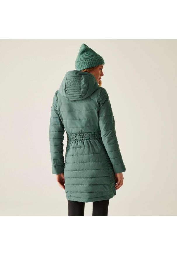 Regatta - Płaszcz damski zimowy ocieplany Andria. Kolor: zielony. Materiał: puch, syntetyk. Sezon: zima. Sport: turystyka piesza