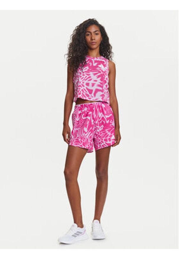 Adidas - adidas Koszulka techniczna Train Essentials Allover Print Workout JC6650 Fioletowy Regular Fit. Kolor: fioletowy. Materiał: syntetyk. Wzór: nadruk