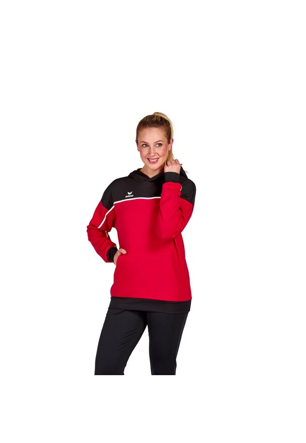 ERIMA - Sweat bluza z kapturem dla kobiet Erima Change. Typ kołnierza: kaptur. Kolor: czerwony, wielokolorowy, czarny. Materiał: polar. Sezon: zima
