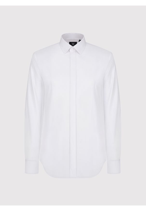 Pako Lorente - PAKO LORENTE - Biała koszula na spinki. Kolor: biały. Materiał: bawełna. Długość rękawa: długi rękaw. Długość: długie. Styl: elegancki
