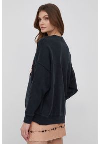 Desigual bluza bawełniana damska kolor czarny z aplikacją. Kolor: czarny. Materiał: bawełna. Wzór: aplikacja #4