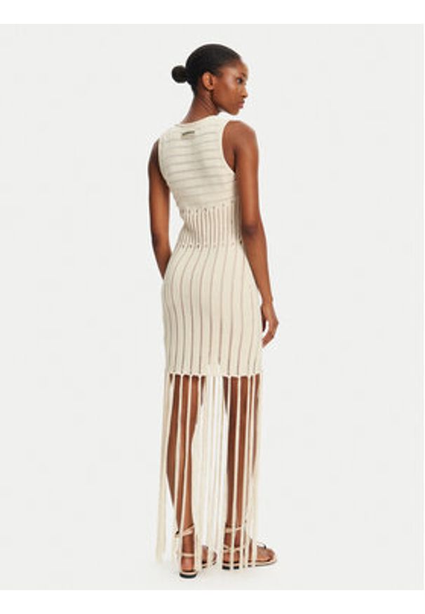 Patrizia Pepe Sukienka dzianinowa 2A2916/K260-B823 Beżowy Regular Fit. Kolor: beżowy. Materiał: syntetyk