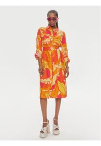 Joseph Ribkoff Sukienka koszulowa 242912 Pomarańczowy Regular Fit. Kolor: pomarańczowy. Materiał: wiskoza. Typ sukienki: koszulowe