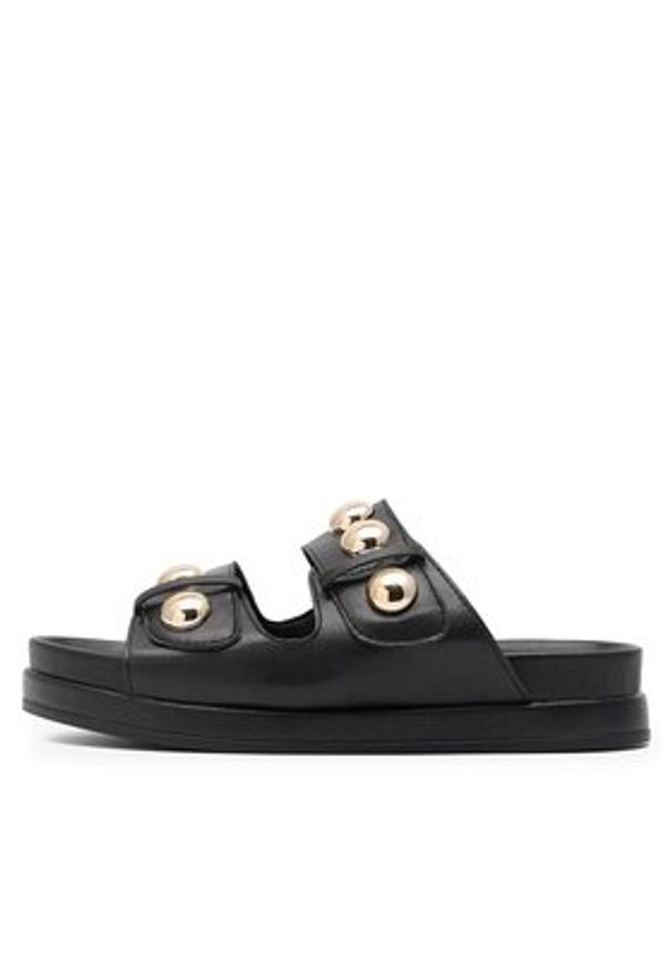 DeeZee Klapki WS6099-01 Czarny. Kolor: czarny. Materiał: skóra