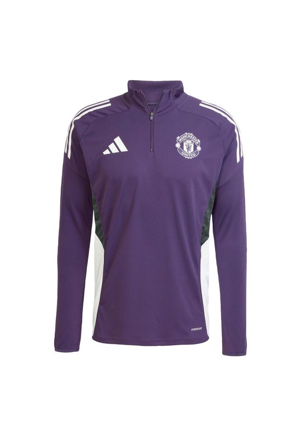 Adidas - Bluza Manchester United Tiro 25 Competition Training. Kolor: fioletowy, biały, wielokolorowy, czarny. Materiał: dresówka. Sport: piłka nożna