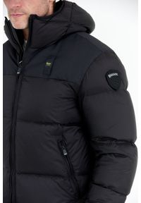 Blauer USA - BLAUER Czarna kurtka męska Cooper z logo na kapturze, Rozmiar 3XL. Kolor: czarny