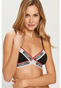 Moschino Underwear - Biustonosz. Kolor: czarny. Materiał: bawełna, materiał, dzianina, elastan. Wzór: nadruk #1