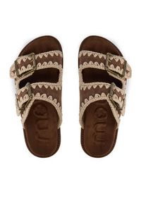 Mou Klapki MU.SW461005A Brązowy. Kolor: brązowy. Materiał: skóra, zamsz #6