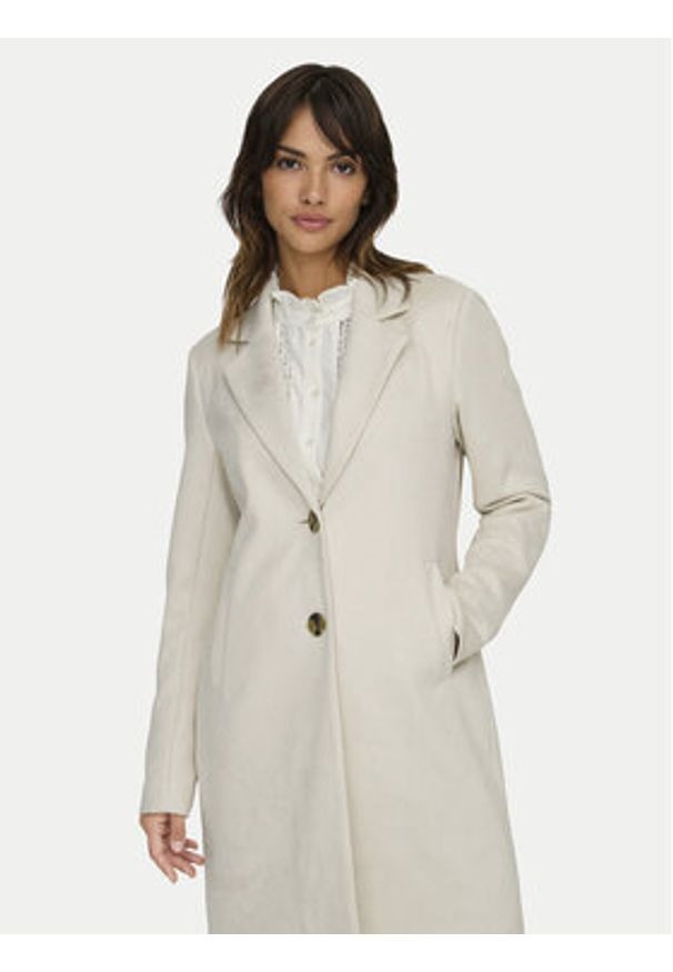only - ONLY Płaszcz przejściowy Diane 15336518 Beżowy Regular Fit. Kolor: beżowy. Materiał: skóra