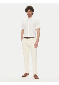 BOSS Koszula H-Roan 50539352 Biały Slim Fit. Kolor: biały. Materiał: len #3