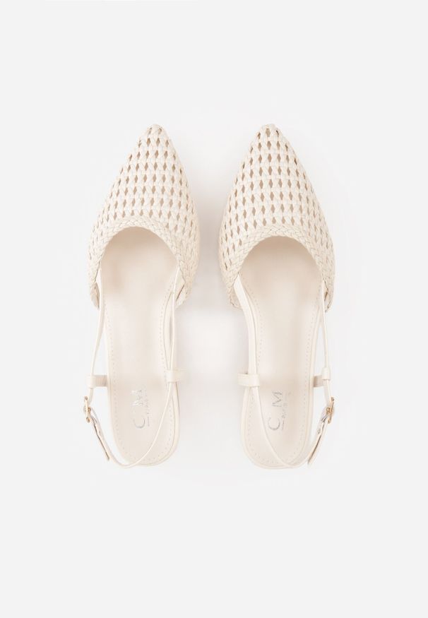 Born2be - Beżowe Sandały Ozdobione Plecionką Melorah. Okazja: na co dzień. Zapięcie: sprzączka. Kolor: beżowy. Materiał: jeans. Wzór: aplikacja. Styl: casual, elegancki