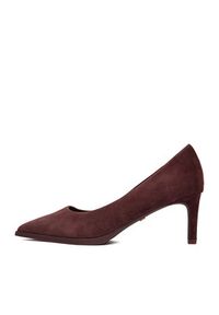 Gino Rossi - GINO ROSSI Szpilki EO-INTI-2635-1 Bordowy. Kolor: czerwony. Materiał: zamsz, skóra. Obcas: na szpilce #5