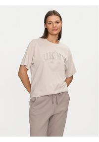 DKNY Sport T-Shirt DP4T9812 Écru Regular Fit. Materiał: bawełna. Styl: sportowy #1