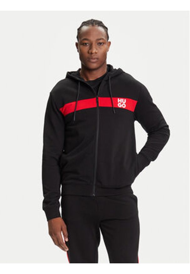 Hugo - HUGO Dres DapieDoaky 50485042 Czarny Regular Fit. Kolor: czarny. Materiał: bawełna