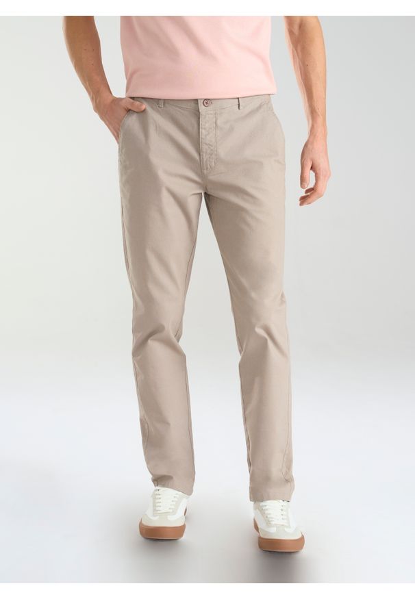 PAKO LORENTE – Męskie spodnie w kolorze beżowym P24SF-WX-001-E-S- Pako Lorente. Kolor: beżowy. Materiał: bawełna, elastan