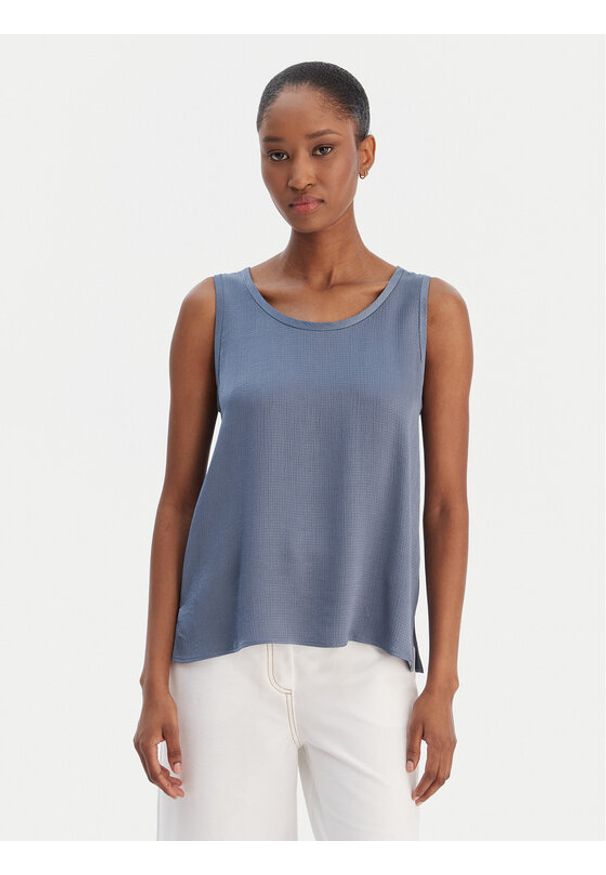 Marella Bluzka Nembi 2615161011 Granatowy Regular Fit. Kolor: niebieski. Materiał: wiskoza