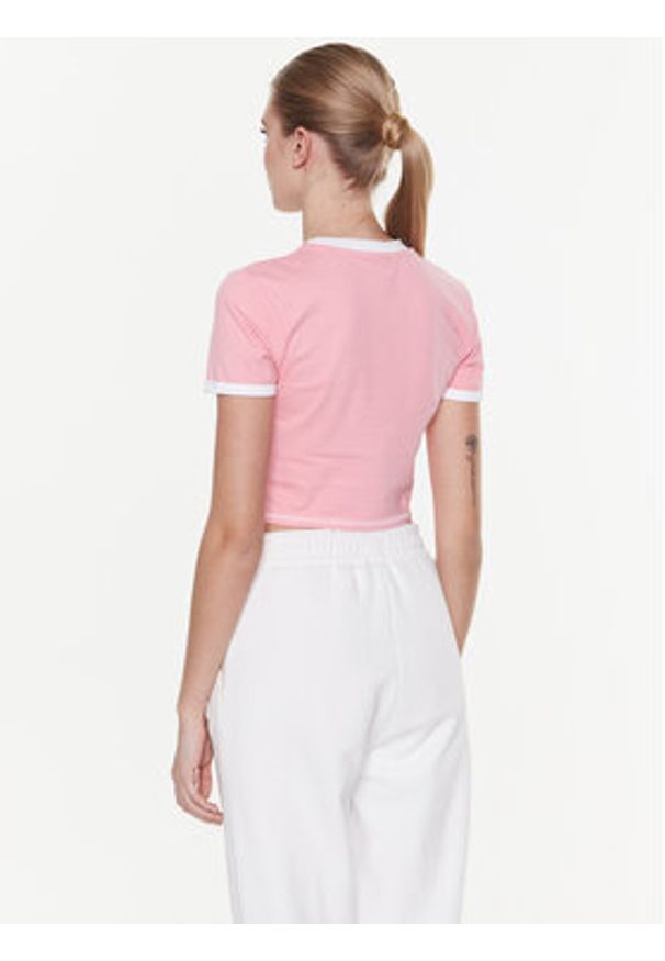 Guess T-Shirt Signature V3GI02 KBNW0 Różowy Slim Fit. Kolor: różowy. Materiał: bawełna