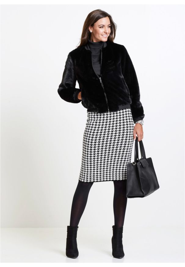 bonprix - Spódnica dzianinowa. Kolor: czarny. Materiał: dzianina. Styl: klasyczny, elegancki