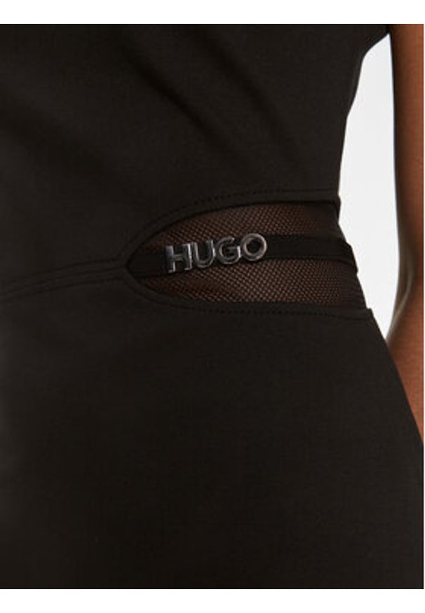 Hugo Sukienka codzienna Kirine 50508266 Czarny Slim Fit. Okazja: na co dzień. Kolor: czarny. Materiał: syntetyk. Typ sukienki: proste. Styl: casual